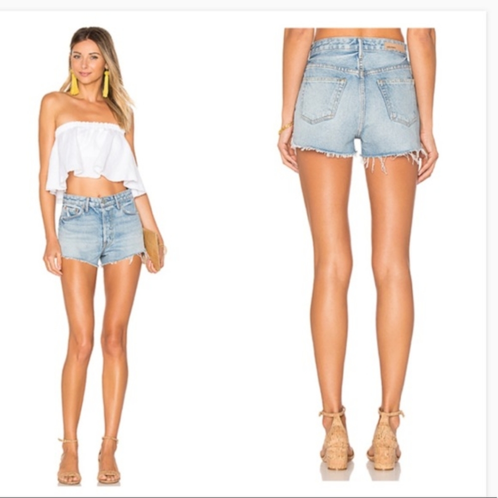 GRLFRND CARLA distressed jean short